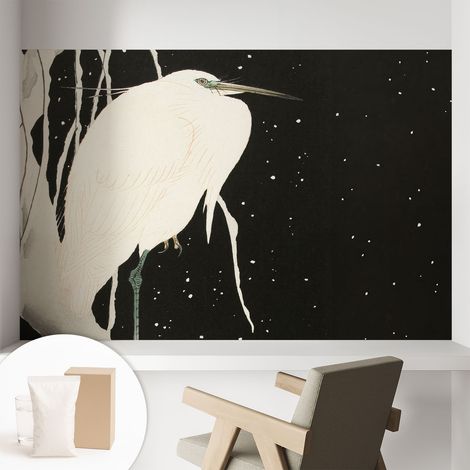Papier peint avec colle pour décoration moderne de salon chambre à coucher cuisine et bureau Facile Oiseau d'hiver 104x70 cm (1/5)