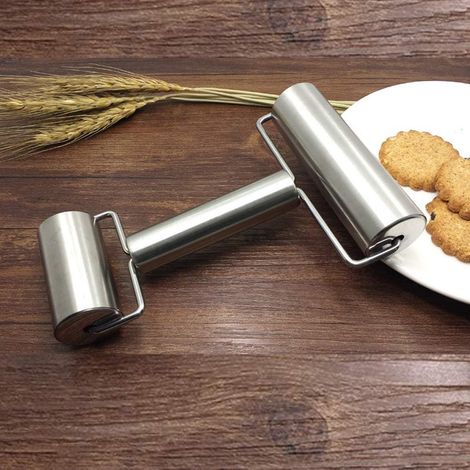 Rouleau à Pâtisserie en Acier Inoxydable Lisse pour Pizza et Pâte - Ustensile de Cuisine Idéal pour la Boulangerie, Tarte et Cookies (1/5)