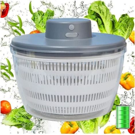 Essoreuse à Salade électrique 4L Séchoir à Laitue Rechargeable USB avec Bol en Matériau de Qualité Alimentaire Salades Plu(1083) (1/4)