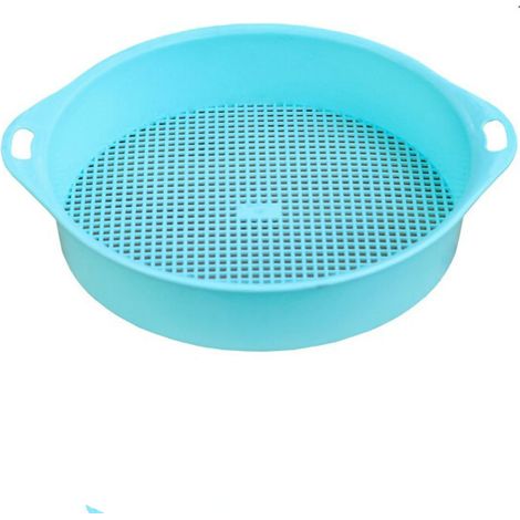Tamis à terre en polypropylène (PP) de 3 mm, tamis de jardin portable pour filtrer la terre et les pierres, bleu