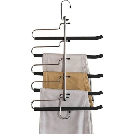 Extrem robuster, platzsparender Kleiderbügel für Hosen, Jeans und andere Kleidungsstücke mit 5-lagiger, rutschfester Schaumstoffpolsterung. Multifunktionaler Kleiderschrank-Organizer aus hochwertigem (1/5)