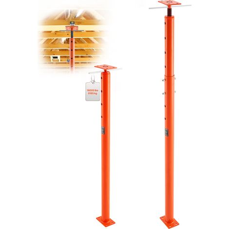 Cric de Sol de Maison, Hauteur 134,62-236,22 cm, Cric de Plancher Sous-sol Réglable pour Nivellement, Capacité Charge 8164,66 kg, Poteau Support Levage Télescopique Acier pour Support Temporaire (1/5)