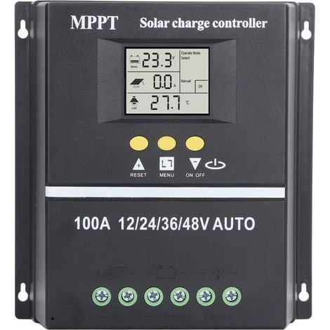 Jeffergarden – 100A MPPT Solar-Laderegler – Zwei USB-Anschlüsse – Hintergrundbeleuchtetes LCD-Display – Maximale Eingangsspannung 100V DC – Kompatibel mit Blei-Säure- und Lithiumbatterien