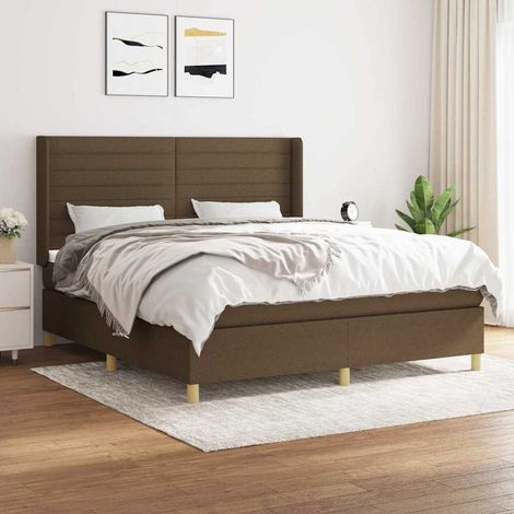 vidaXL Sommier à lattes de lit avec matelas Marron foncé 180x200 cm (1/5)