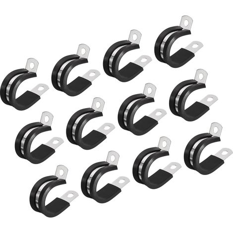 Lot de 24 colliers de serrage R en acier inoxydable 304, 22 mm, avec coussin caoutchouc isolé, support tube métallique