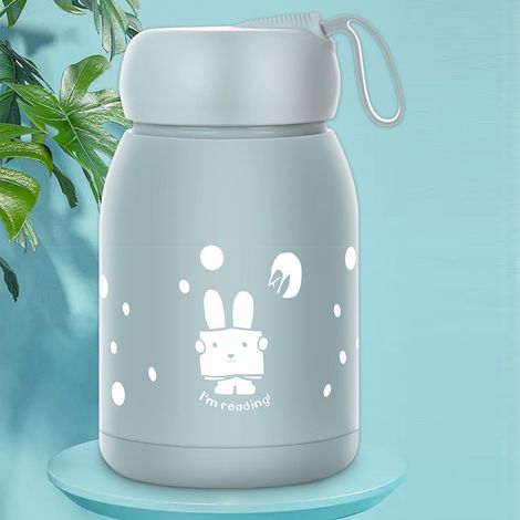 Verre à double paroi isolant, tasse cartoon lapin bleu, gobelet mignon isolé 350ml (1/3)