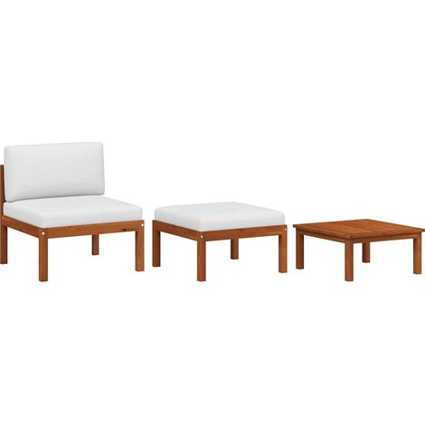 Maison Exclusive - Set da giardino 3 pezzi con cuscini in legno di acacia e corda