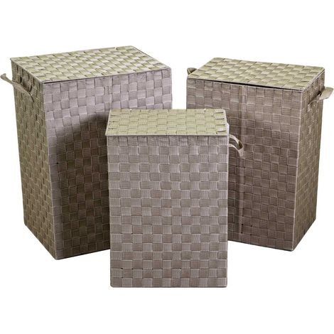 Rechteckiger 1-3 cm40x30x55 Taubengrau gefütterter Polyesterkorb (1/4)