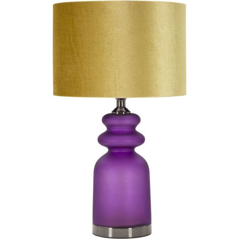 Lampe à Poser en Verre "Milva Two" 57cm Violet & Or (1/5)