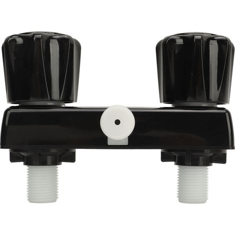 Robinet de douche de camping-car facile à installer avec 2 boutons, base noire, pour bateau ou remorque.