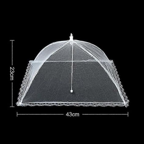 Faltbare Lebensmittelabdeckung aus Netzgewebe, Fliegen- und Mückenschutz, Pop-up-Lebensmittelabdeckung, Regenschirm-Design, atmungsaktive Abdeckung für Mahlzeiten, Gemüse und Obst, Küchenzubehör – 43 