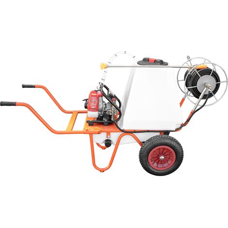 Carretilla sulfatadora de 2 ruedas 26cc 100L con manguera de 50 metros y lanza de 90 cm (1/3)