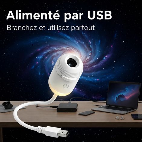 Veilleuse projecteur LED ciel étoilé USB 3 couleurs avec 6 films 6 6 × 6 × 10 cm 95 g – Livraison gratuite (1/5)