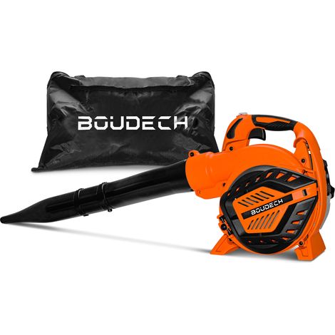 Boudech – Aspirateur souffleur thermique 26cc – Moteur 2 temps Euro V – Sac de collecte 40L – Vitesse de soufflage 245 km/h