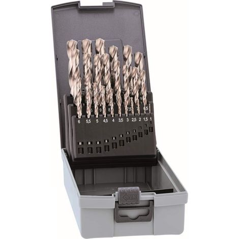 Alpen Juego de brocas en espiral HSS Pro KP en caja de plástico (25 piezas, diámetro 1,0-13,0 x 0,5 mm, precisión).