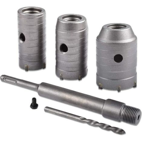 scie foret, 30mm, 40mm, 50mm scie à cloche set, béton foret 350mm rallonge tige (poignée circulaire) (1/5)