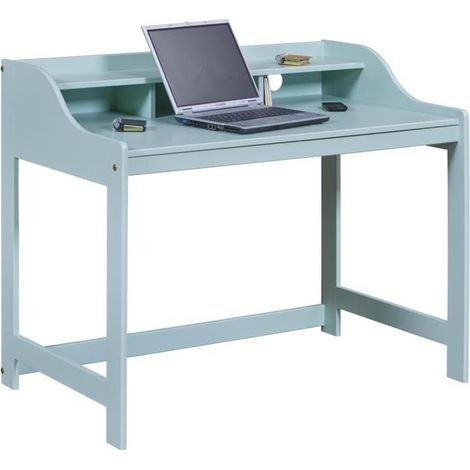 Tavolo Scrivania in Legno Verde Salvia per Bambini con Vani Portaoggetti (1/5)