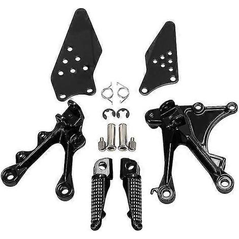 Motorrad-Fußrasten-Set für den Fahrer vorne, passend für Kawasaki ZX636 (2005–2006) und ZX6R (2005–2008) – Vivid Black (1/5)
