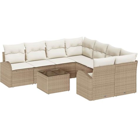 Maison Exclusive - Gartensofa-set Beige 55 x 55 x 37 cm Poly-Ratt