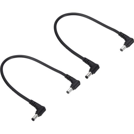 Câble d'Alimentation DC Mâle à Mâle de 1 Pied 5,5 x 2,1mm, 2Pcs Adaptateur de Fil 18AWG Connecteur d'Angle Droit à 90 Degrés pour Bande LED DVR Routeur Caméra de Surveillance (1/4)