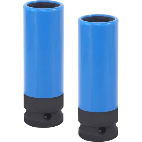 2 Pièces Douille Longue 1/2, Douille Cle a Choc 17 Mm Avec Douille En Plastique Douille à Chocs Pour Jantes Aluminium (1/5)
