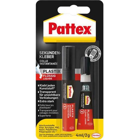 Pattex Cola líquido instantánea para plástico 2 g/4ml (por 12)