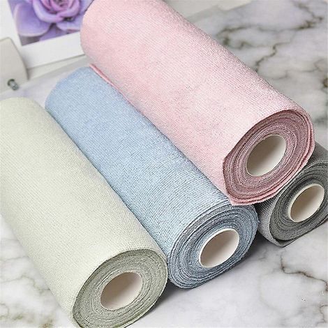 Lingettes Microfibre - Rouleau Prédécoupé 25 x 25 cm - Pour Vaisselle et Nettoyage Cuisine - 2 Rouleaux (1/5)