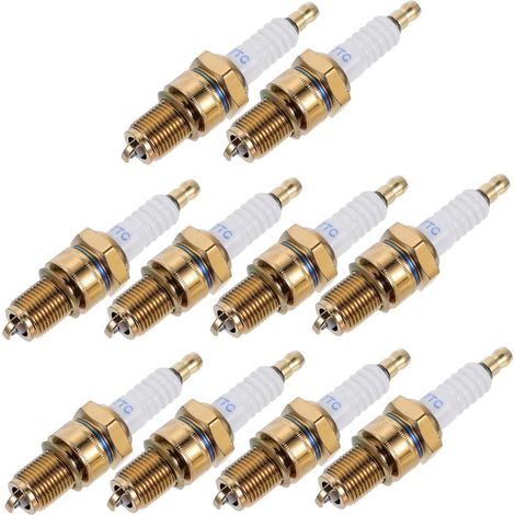Bougie D’allumage pour Générateur à Essence 10 Pièces Nickel Jaune Accessoires pour Moteur de Jardin et Matériel Extérieur, Format Portable, Lot (1/5)