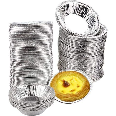 100 Pcs Aluminum Foil Muffin Cups, Buns, Pie, Pie, Baking, Foil Molds (1/5)