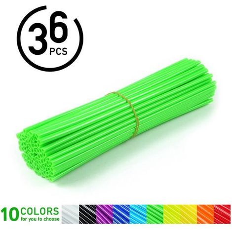 36pcs Protecteur de Rayons de Roue Couvre Jantes de Motocross Kit de Couverture de Garde Vert (1/4)