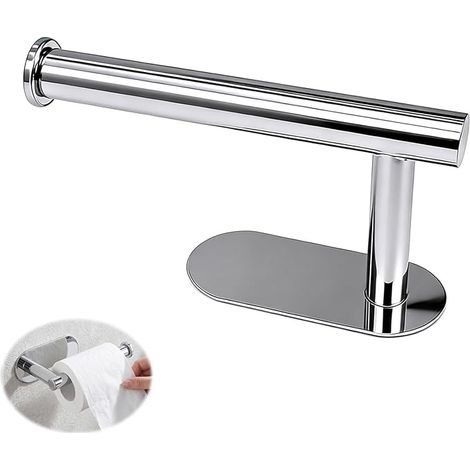 Porte Rouleau Papier Toilette Autocollant sans Perçage en Acier Inoxydable, Support Papier WC avec Dérouleur Papier Toilette et Frein à Dérouler pour Salle de Bain (1/5)