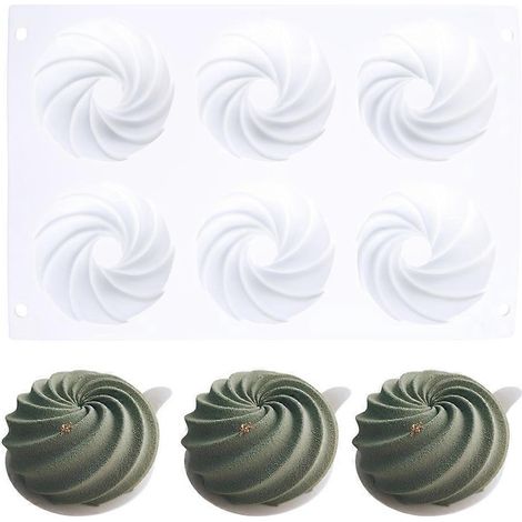 Moule à dessert en spirale 3D en silicone alimentaire pour gâteaux et mousses (1/5)