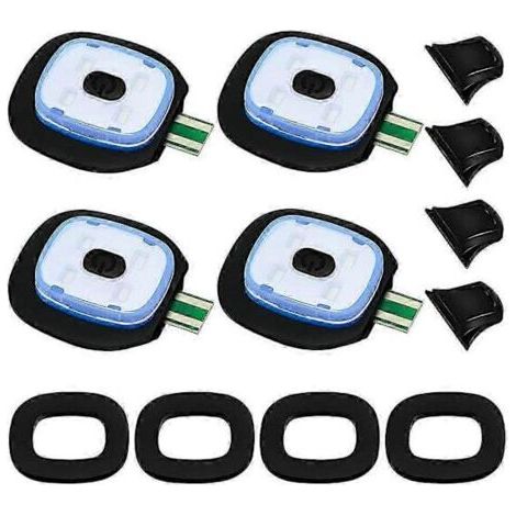 Lot de 4 lampes LED rechargeables USB pour bonnets tricotés, avec modes d'éclairage élevé, moyen et faible lampes LED pour souris lampes LED USB. (1/5)