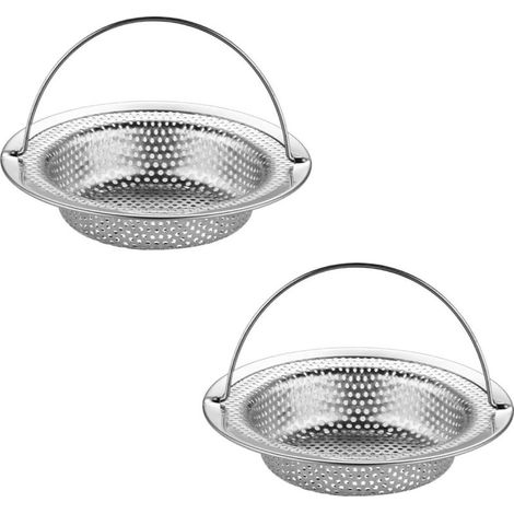 Lot de 2pcs Filtre Evier Cuisine Universel, Passoire Evier Cuisine11x8 cm, Passoire Antidébordante avec Perforations Haute Densité, Résistante À La Rouille Et À La Corrosion, Facile À Nettoyer