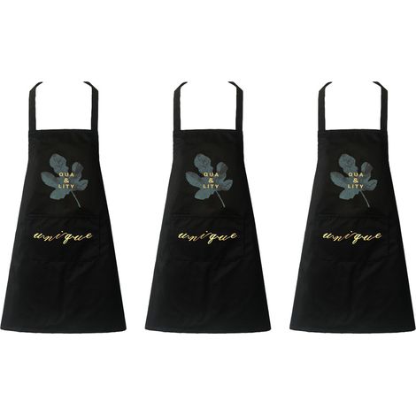 Lot de 3 jupes de chef imperméables et résistantes à l'huile, noires. (1/5)