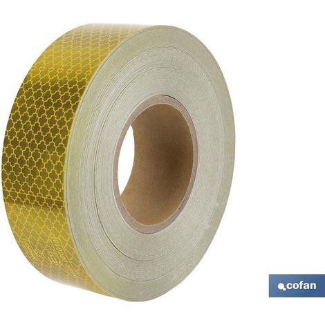 Rollo Retroreflectante Continuo 50m Amarillo