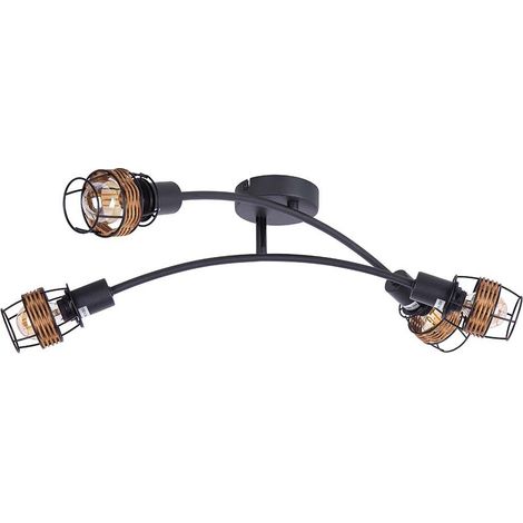 Deckenlampe Wohnzimmerleuchte Schlafzimmerlampe 4 Flammig schwarz E14