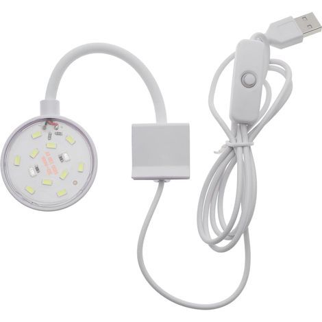 x 5W USB LED Lamp, Switch, 360° Adjustable Clip, White Light, Aquarium Fish Shrimp (1/5)