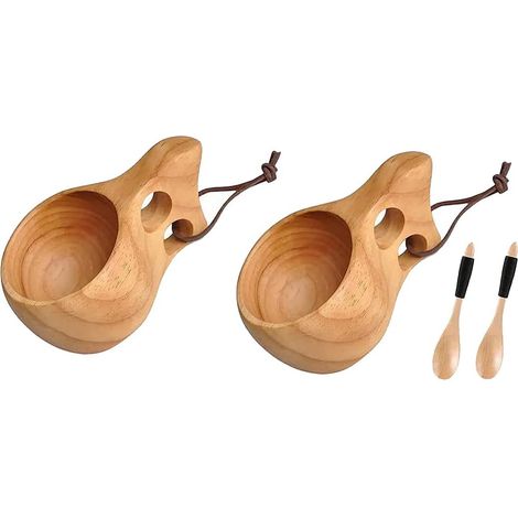 Nordic Coffee Mugs, Pack of 2 Kuksa Mugs, Portable Outdoor Coffee Cup (1/5)