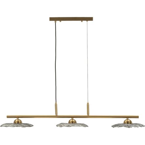 Suspension 3 Lumières "Emily" 100cm Or & Gris (1/5)