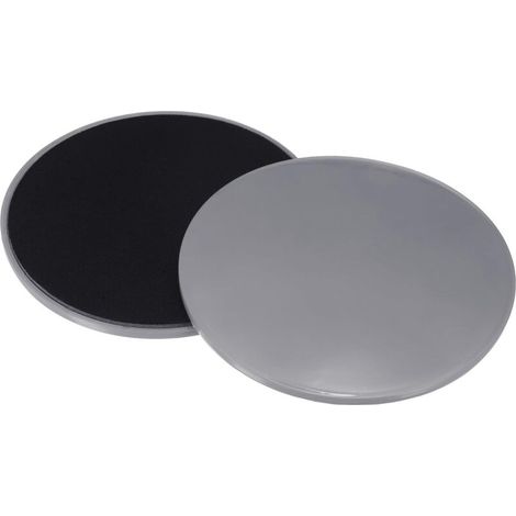 Disques de glisse - Lot de 2 - Matériau ABS et mousse - Double face - Convient pour le yoga et le fitness - 17,5 cm gris (une paire de disques gris) (1/5)