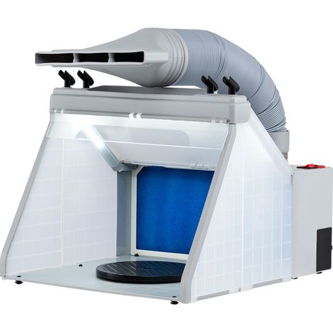 COSTWAY Portable Airbrush Paint Spray Booth Kit w/3 LED Lights & Fan Filter-Gray