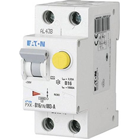 Eaton Combinación de interruptor FI/LS, 16 A, 30 mA, Característica de disparo interruptor LS: C, 1p + N, Característica de disparo interruptor FI: A, 236964