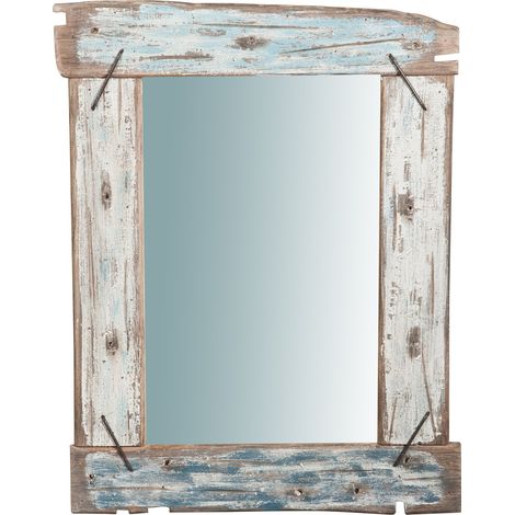 Miroir Vintage 86 x 65 x 3 cm Miroir Mural en Bois Massif Miroir Salle de Bain et Miroir Chambre à Coucher Miroir Vintage Mural (1/5)
