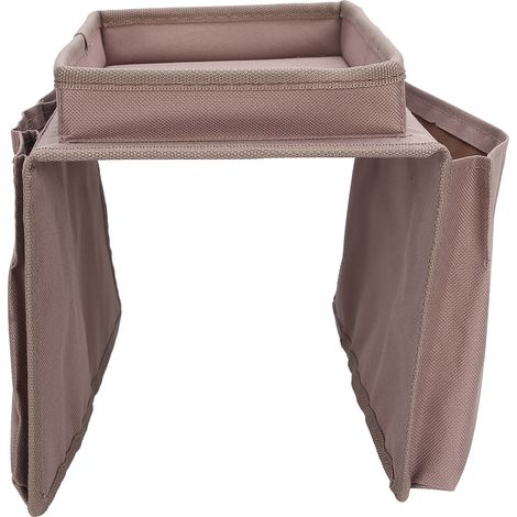 Organisateur de télécommande TV à 4 poches pour accoudoir de canapé, sac de fauteuil avec porte-gobelet et plateau pour café (1/5)