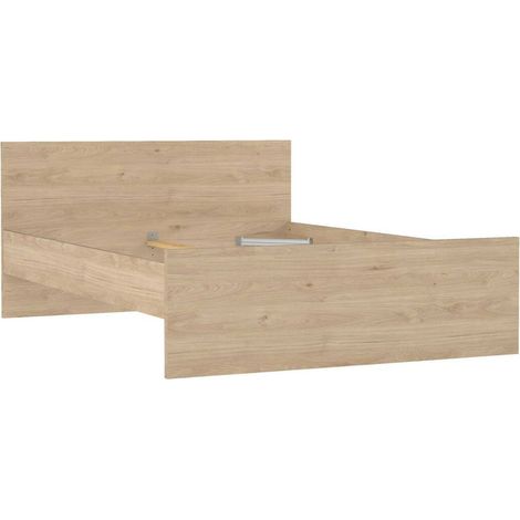Dmora - Letto piazza e mezza Geraldine, Sommier per camera da letto, Giroletto per stanza, Struttura porta materasso, 197x146 h80 cm, Rovere