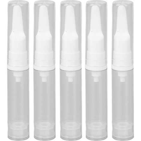 5 pièces Bouteille Voyage avec Buse Bec de Canard pour Crème et Lotion 10ml - Remplissable et Transparente (1/5)