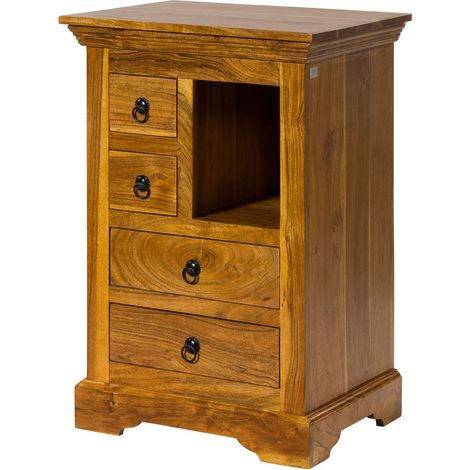 Cassettiera Acacia marrone chiaro Laccato 55x40x80 cm (BxTxH) montato OXFORD 0503 (1/4)