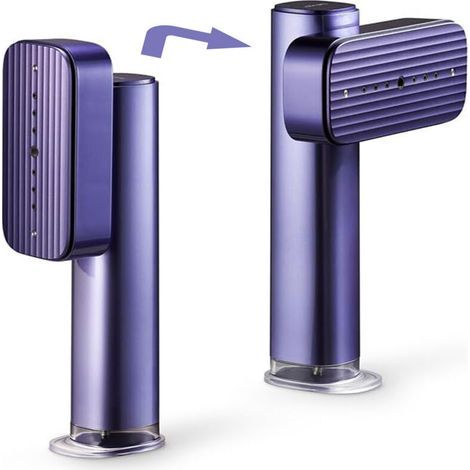 Fer à vapeur, fer à main violet, petit fer portable pour usage domestique, avec tête rotative, 100 ml, facile à repasser, réglage de la température à trois vitesses, adapté aux voyages et à la maison.