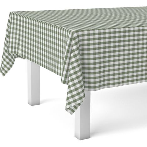Nappe Toile cirée Lavable rectangulaire 300x140 cm Vichy Vert (1/4)